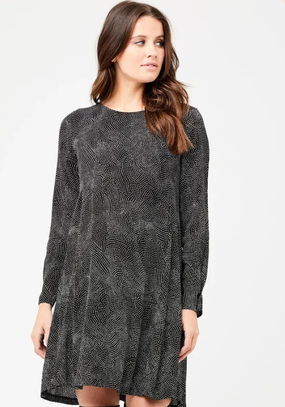 Womens' Ripe maternity black knee length flowy maternity & post natal swing dress