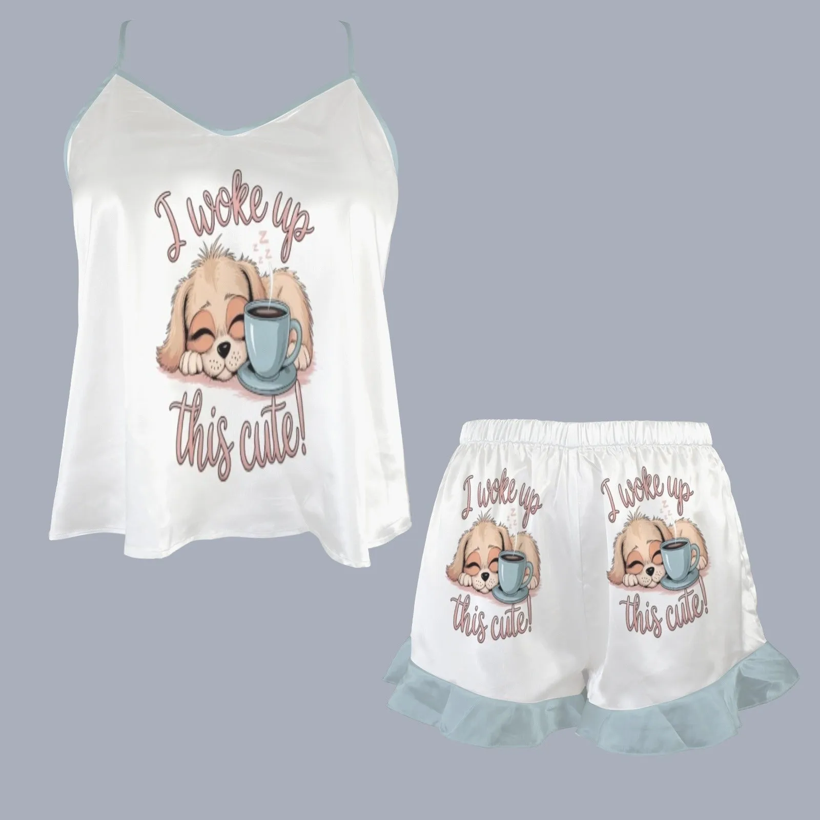 Women's Ruffle Hem Cami Pajama Sets