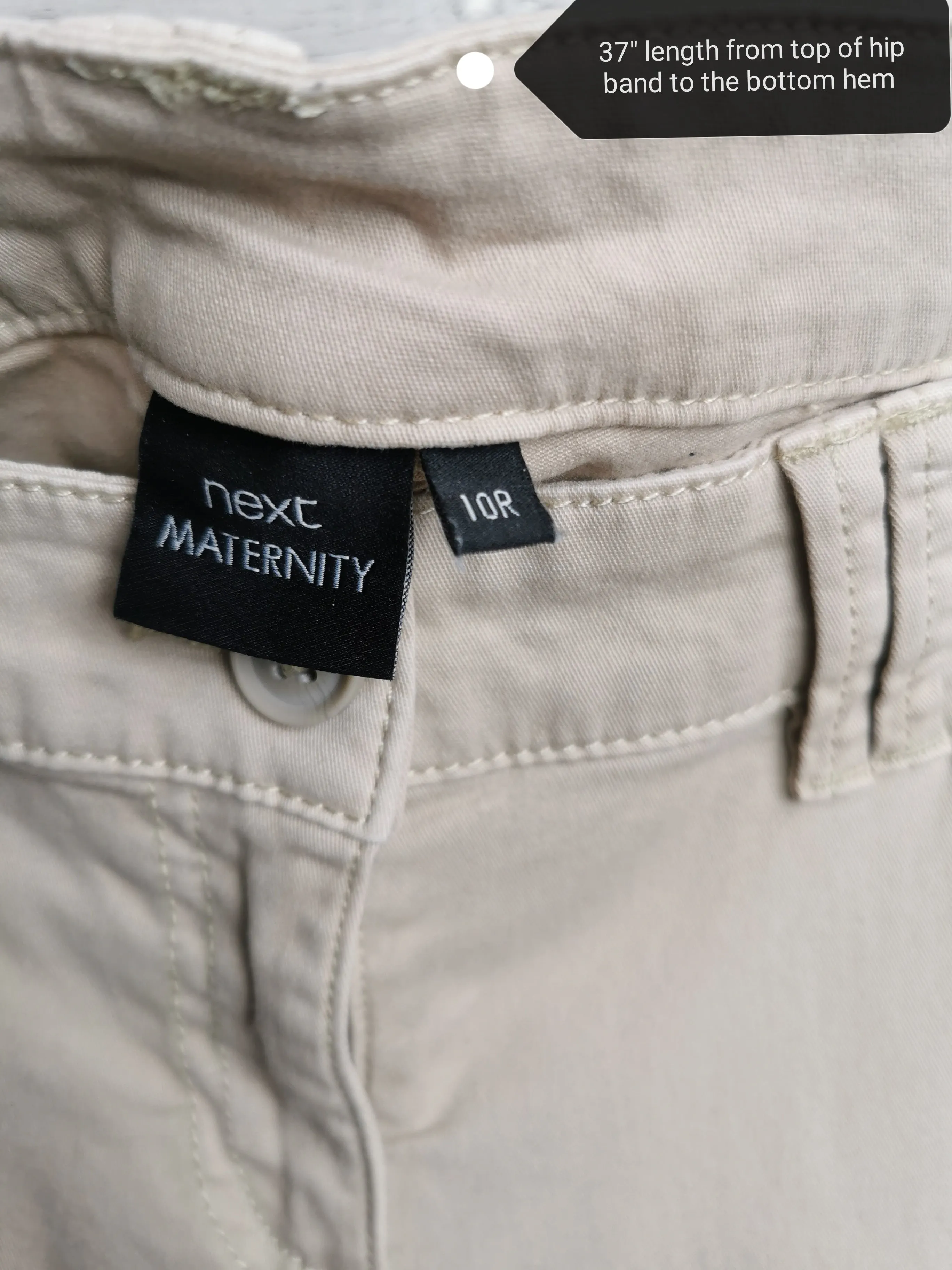 WOMENS SIZE 10R (Medium) - NEXT UK Maternity Pants, Low Belly Side Panels EUC B5