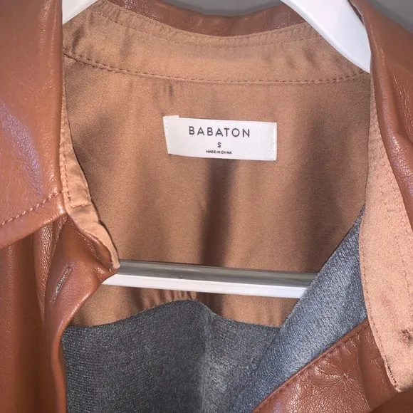 Zara Babaton vegan leather shirt dress/coat