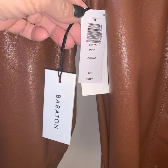 Zara Babaton vegan leather shirt dress/coat
